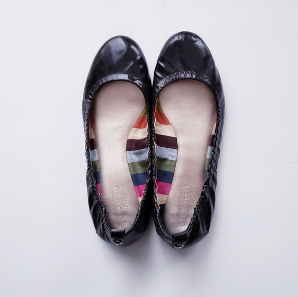 Coach Delight Black Ballet Flats Size 7.5 - Picture 2 of 5